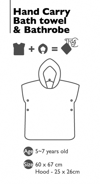 Kids Hand Carry Bath Towel Robe 5~7 yaers 4